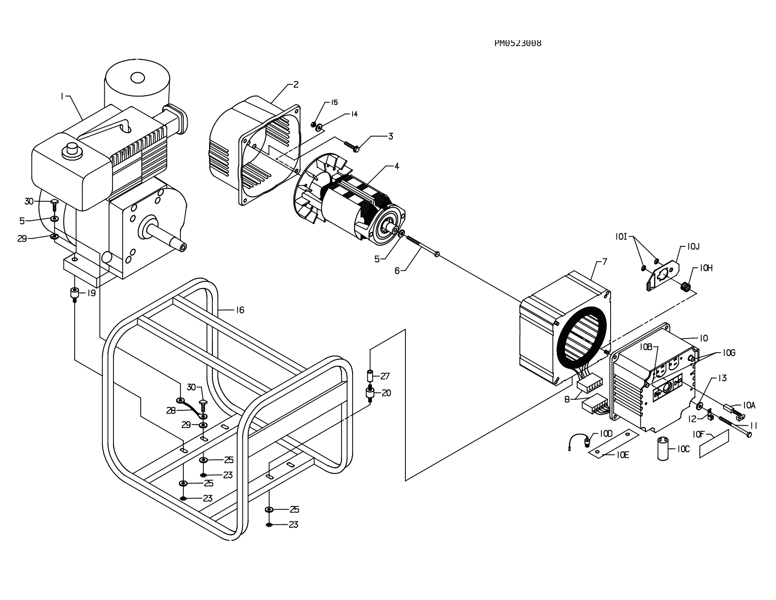 Powermate PM0523008, PM0545208, PM0544208 Parts list