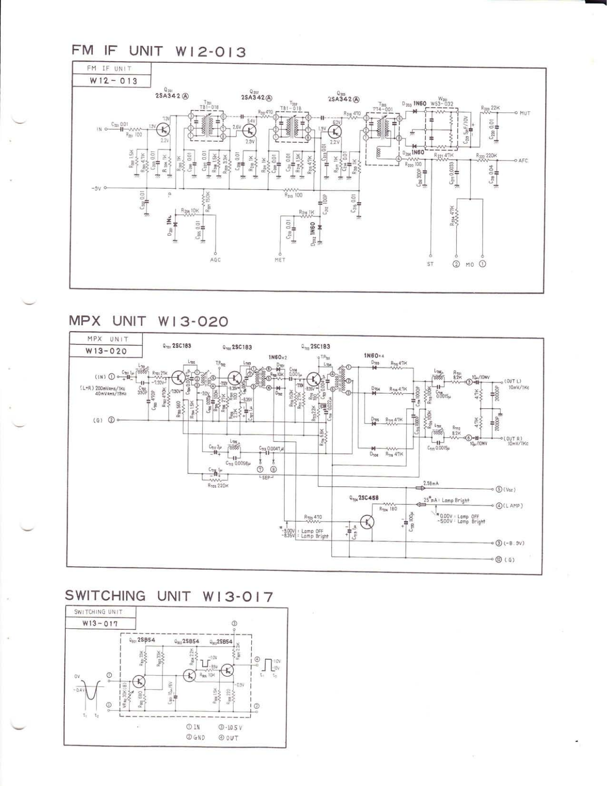 Pioneer W12-013, W13-020, W13-017 Schematic