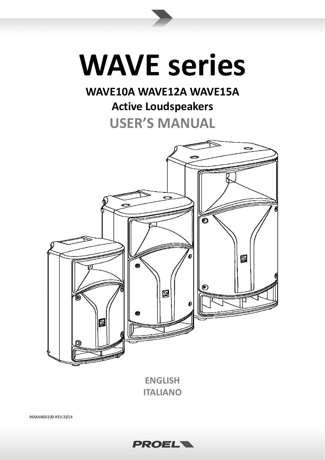 PROEL AVE10A, WAVW12A, WAVE15A User Manual