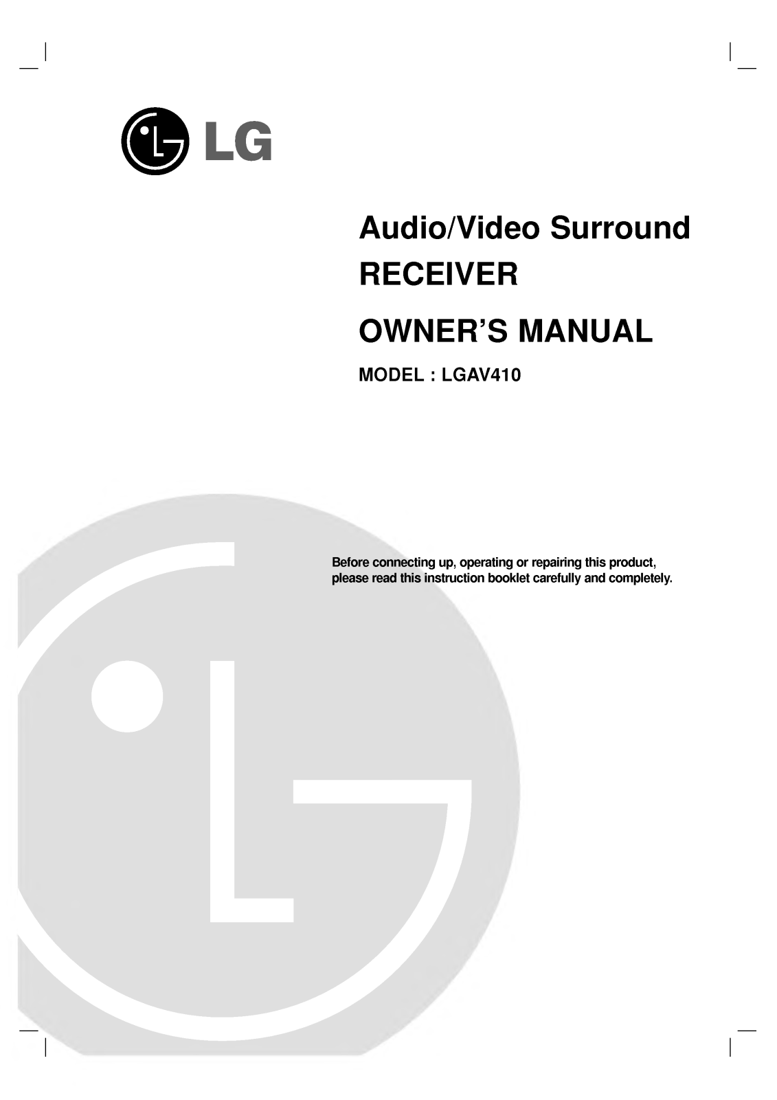 LG LGAV410 User Manual