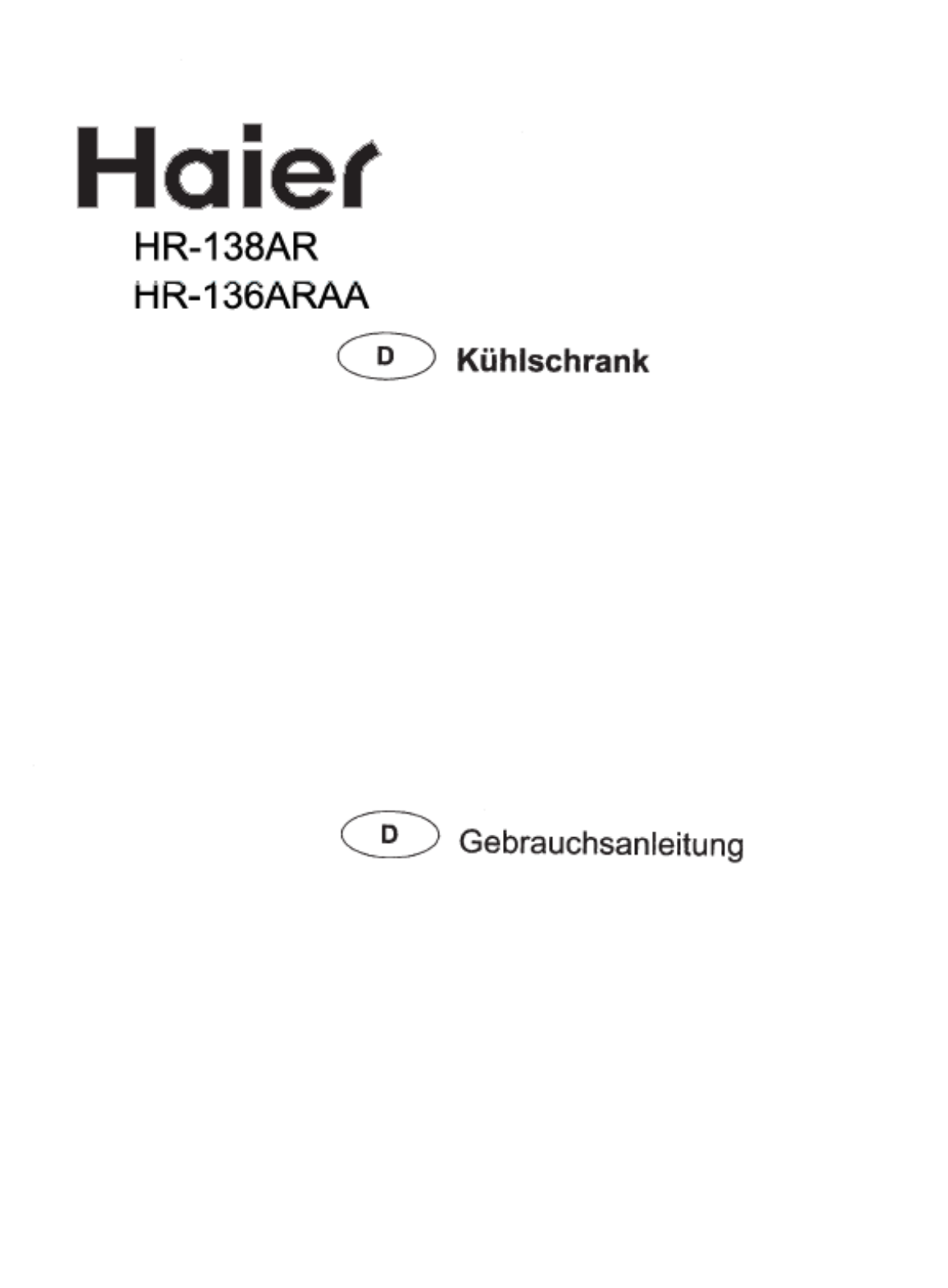 Haier HR-136ARAA User Manual