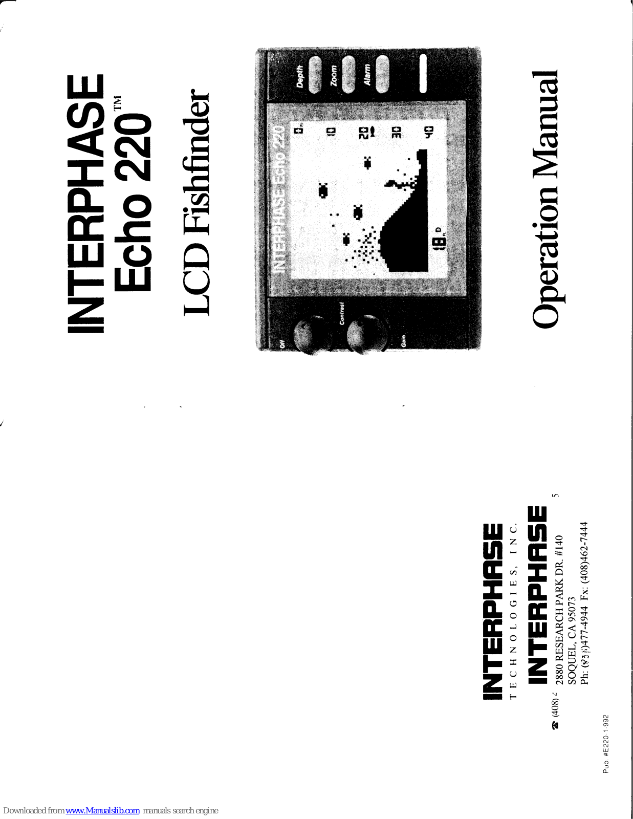 Interphase Echo 220 Operation Manual - ManualMachine.com