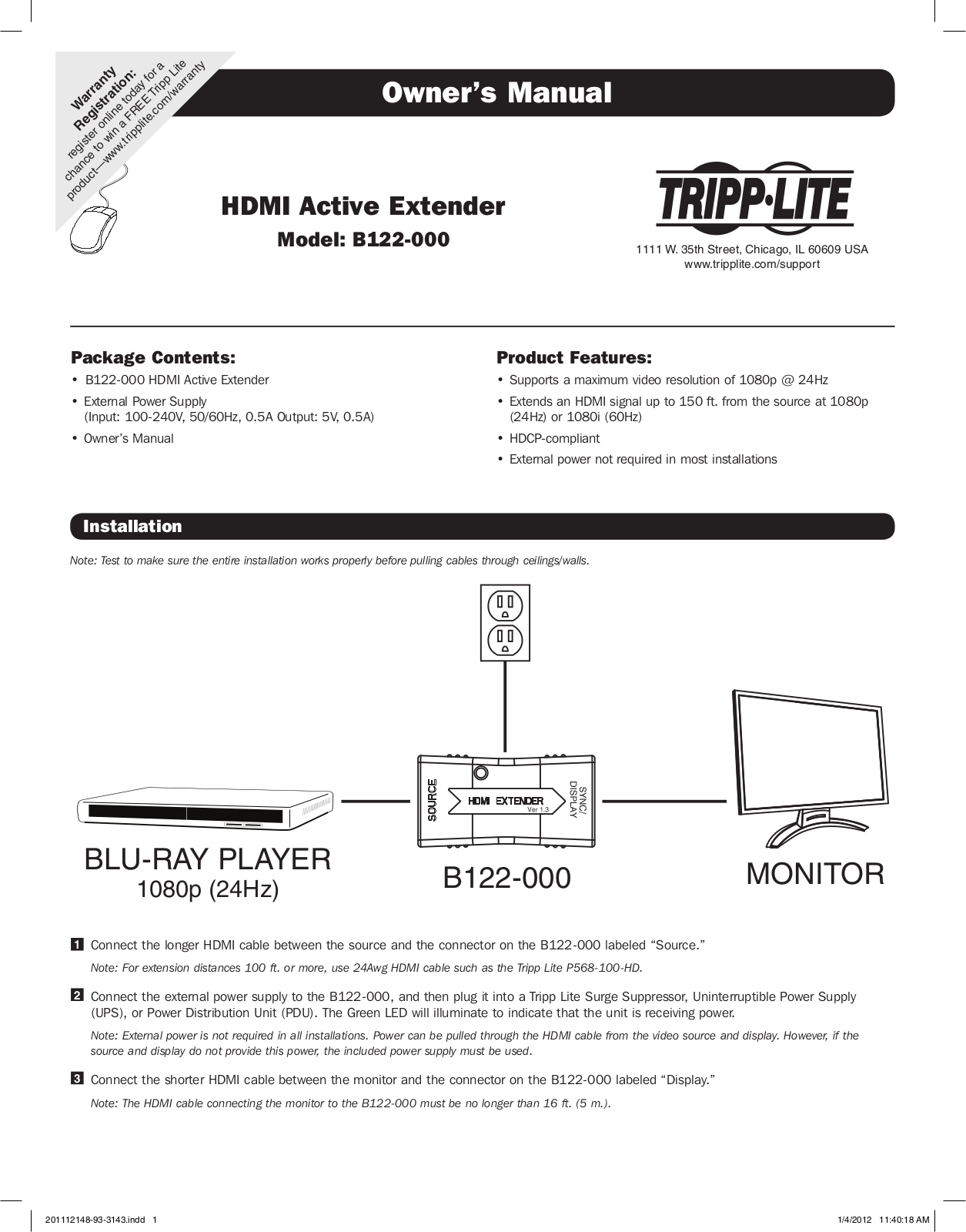 Tripp Lite B122-000 User Manual