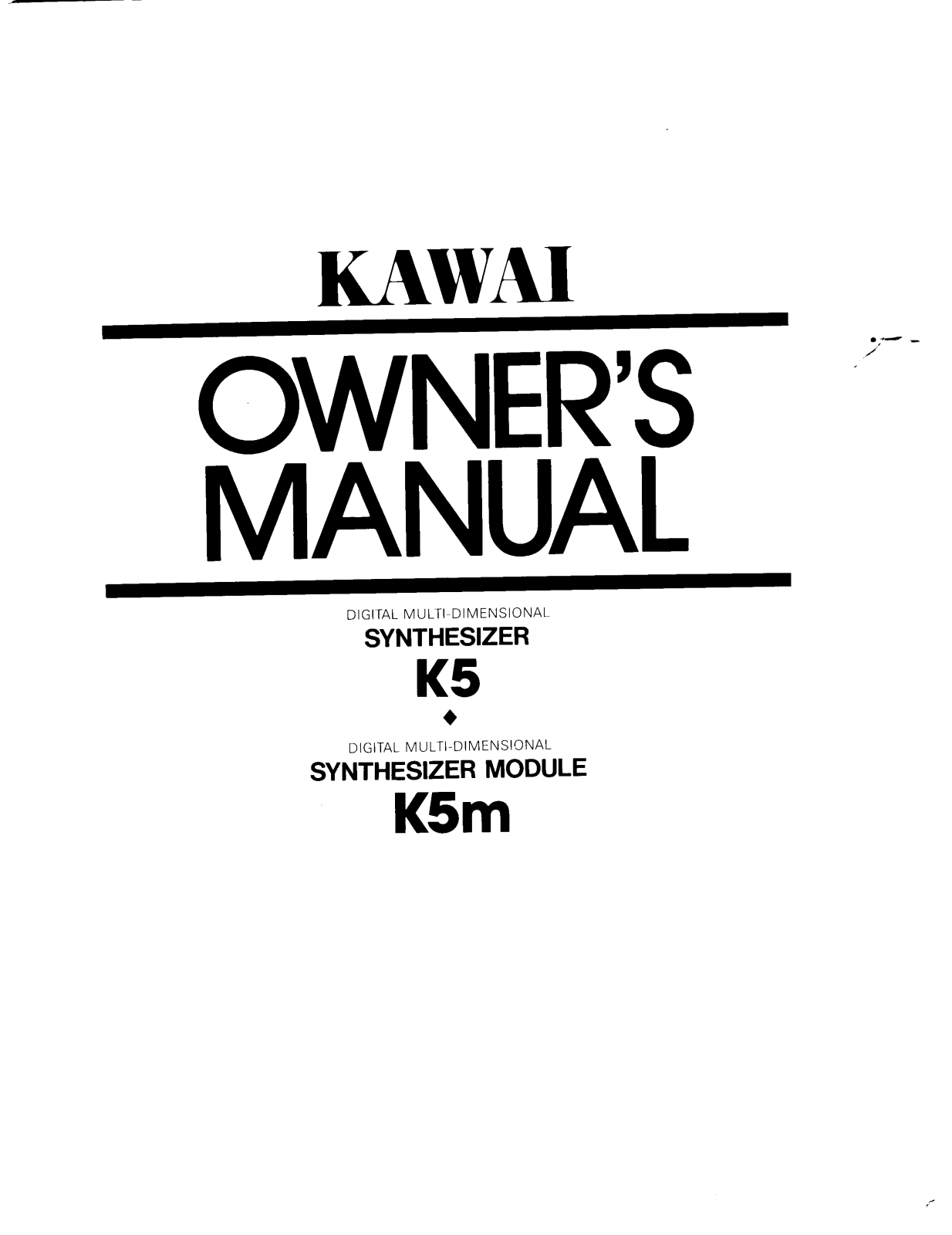 Kawai K5 User Manual