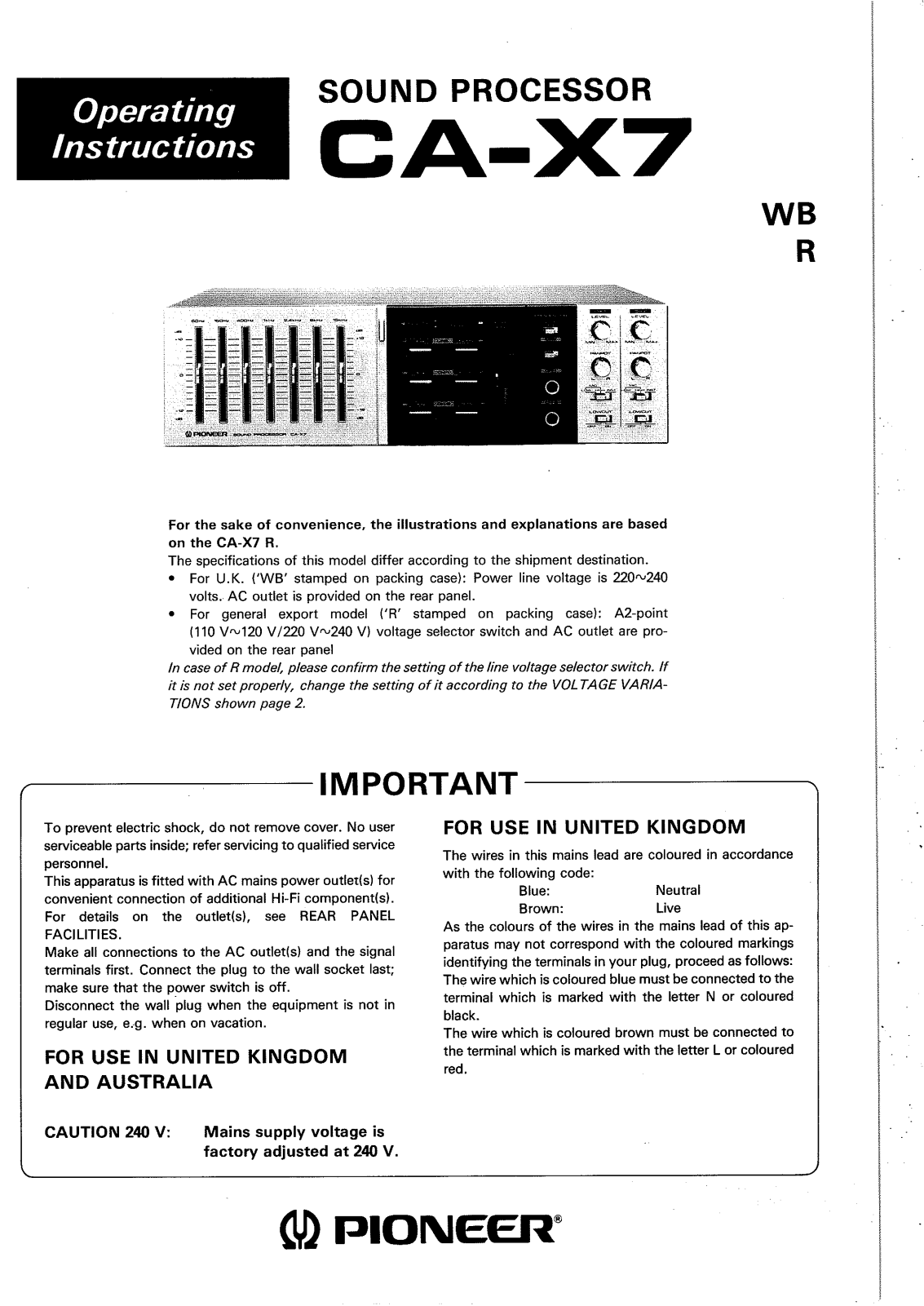 Pioneer CA-X7 User Manual