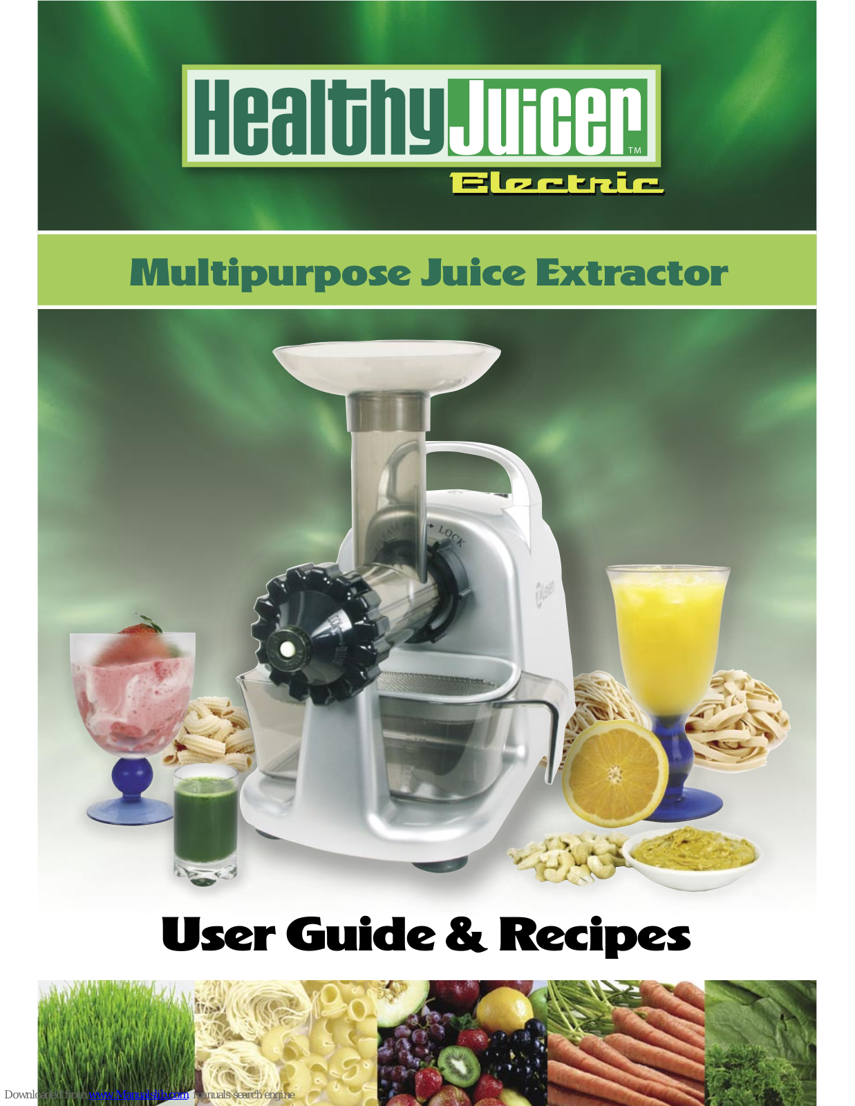 Lexen Healthy Juicer Electric User Manual And Recipes