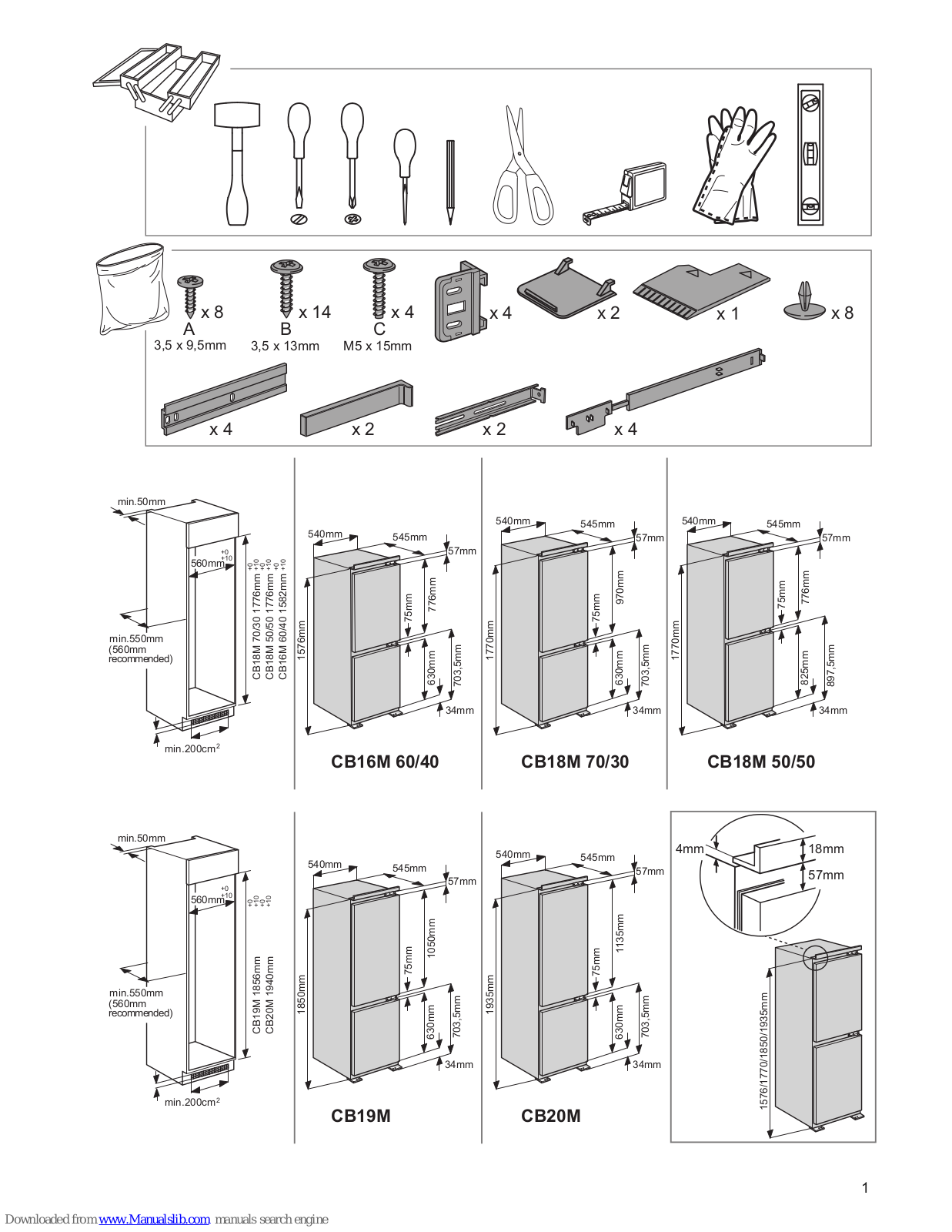 Hotpoint CB16M, CB18M, CB19M, CB20M User Manual