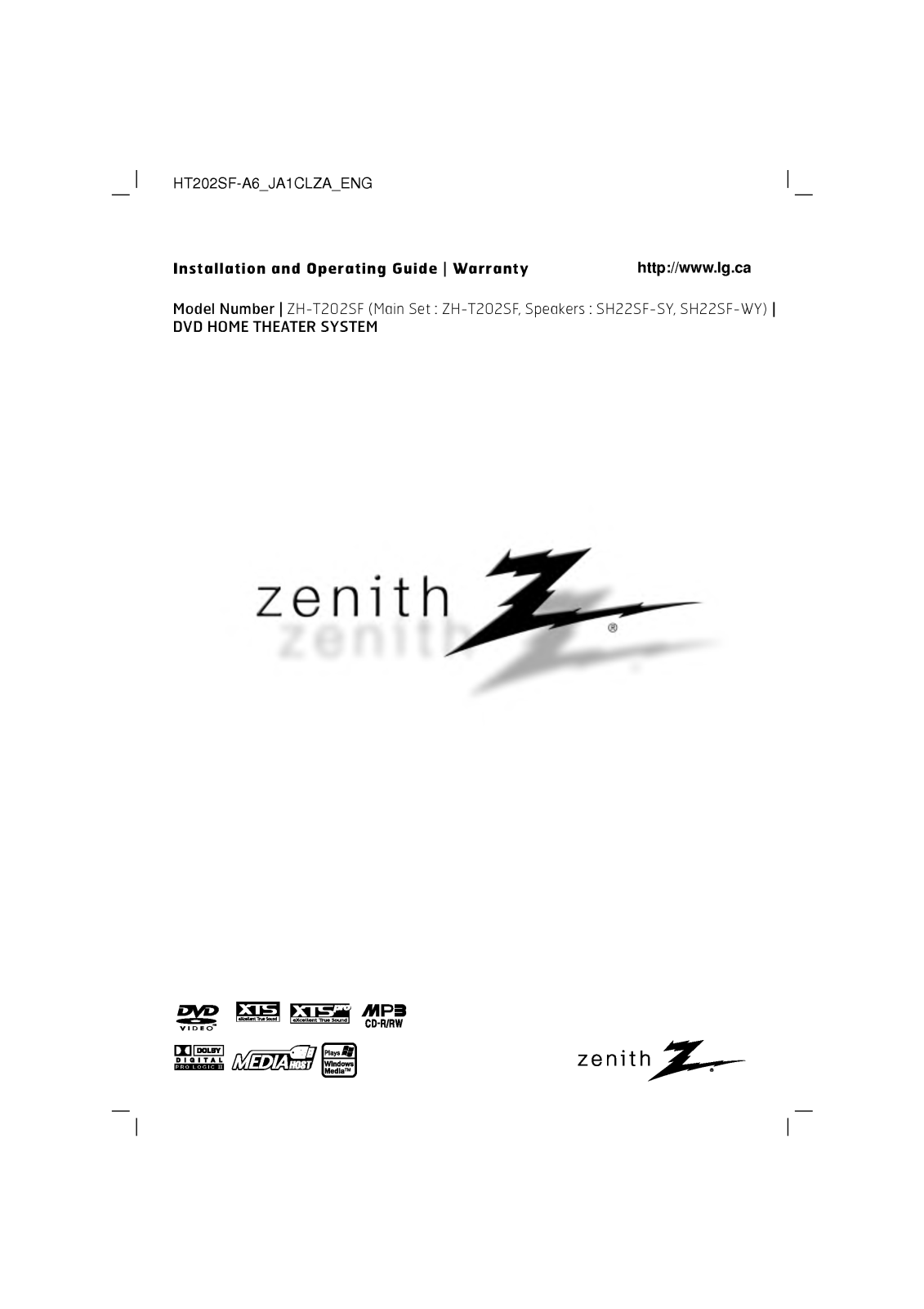 LG ZH-T202SF User Manual