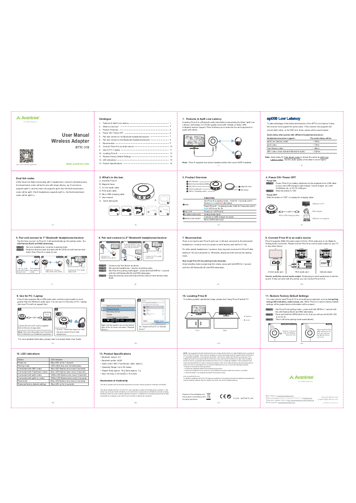 Avantree Technology BTTC 318 User Manual