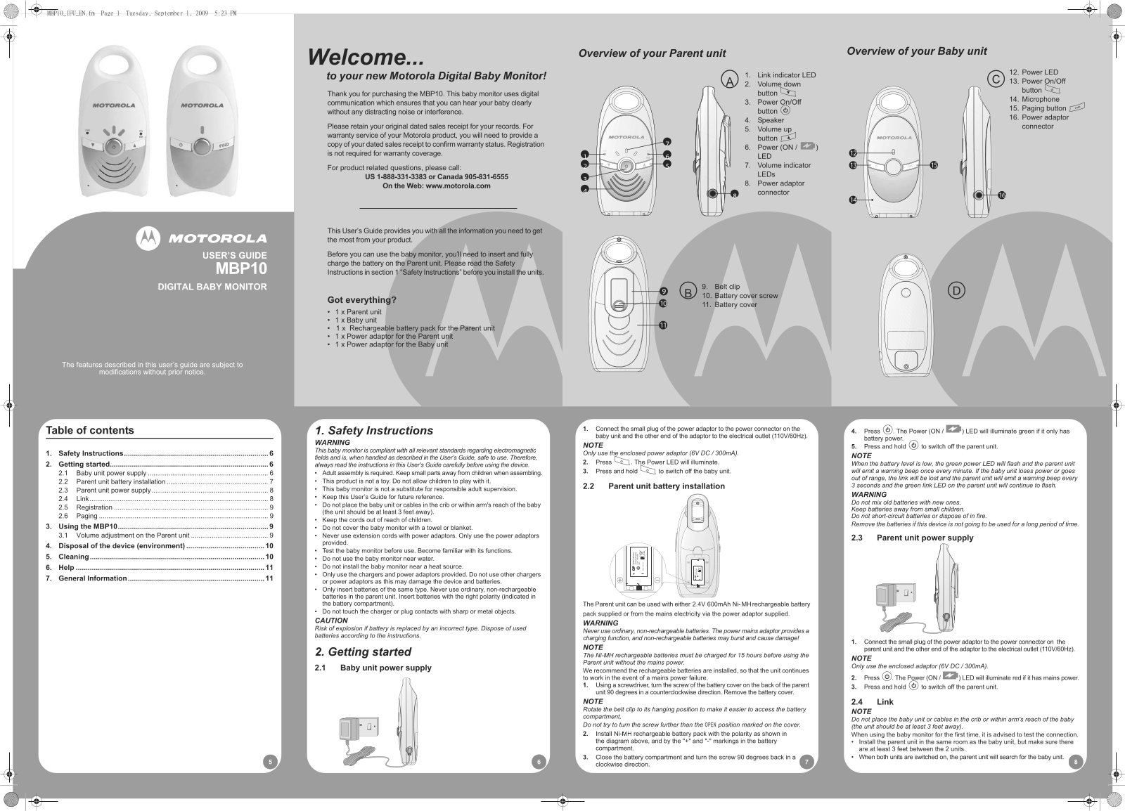 Binatone Electronics MBP10PU, MBP10BU User Manual