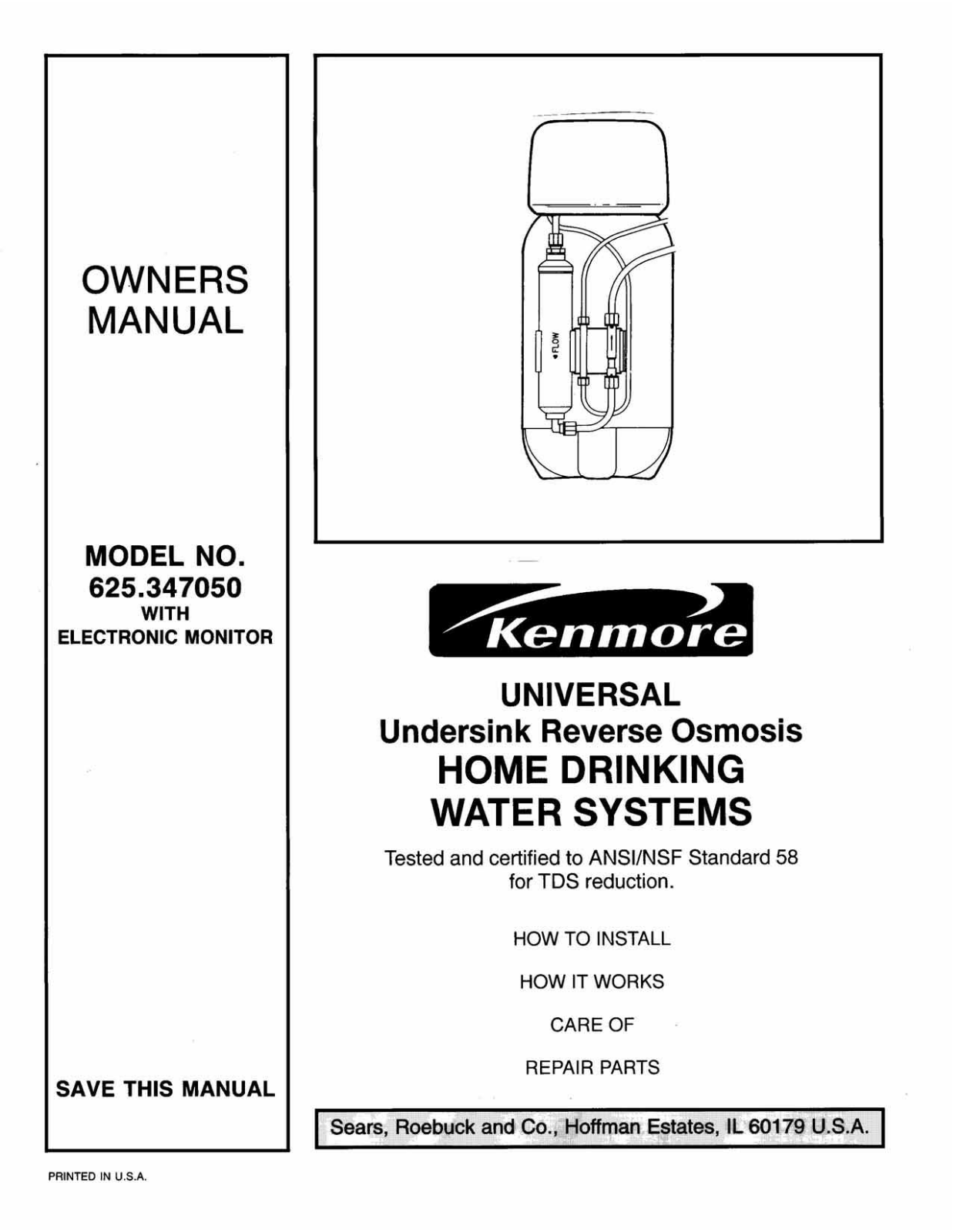 Kenmore 625.347050 User Manual