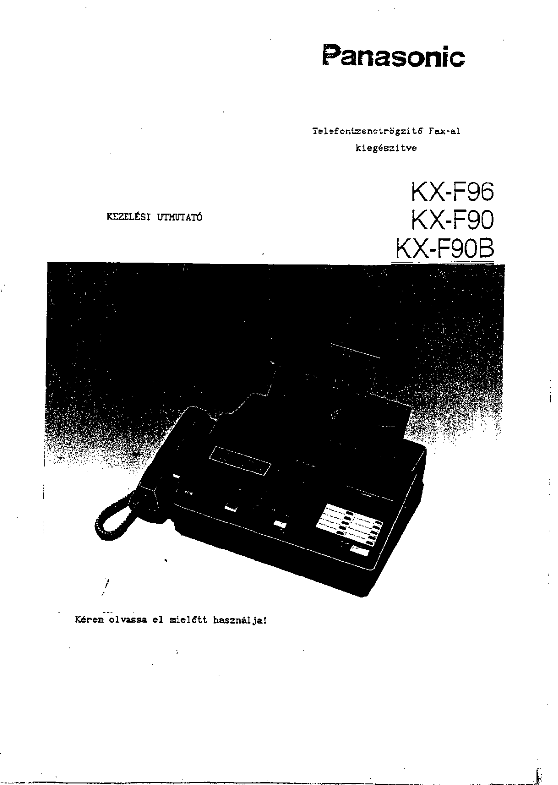 Panasonic KX-F90, KX-F96, KX-F90B User Manual