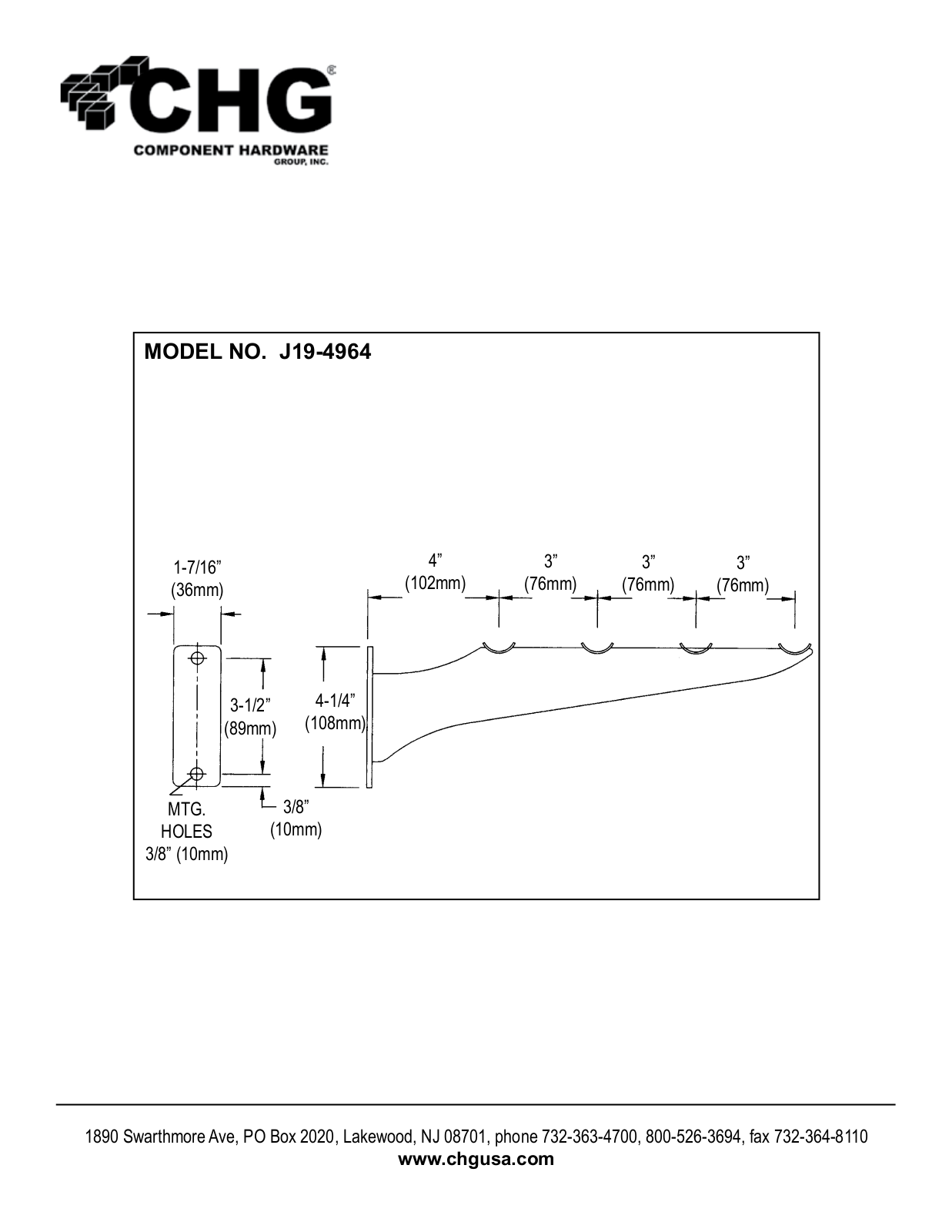 Component Hardware J19-4964 User Manual