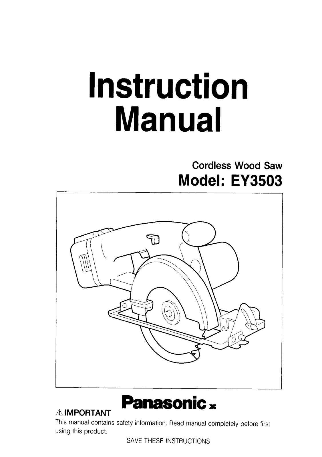 Panasonic EY3503 User Manual