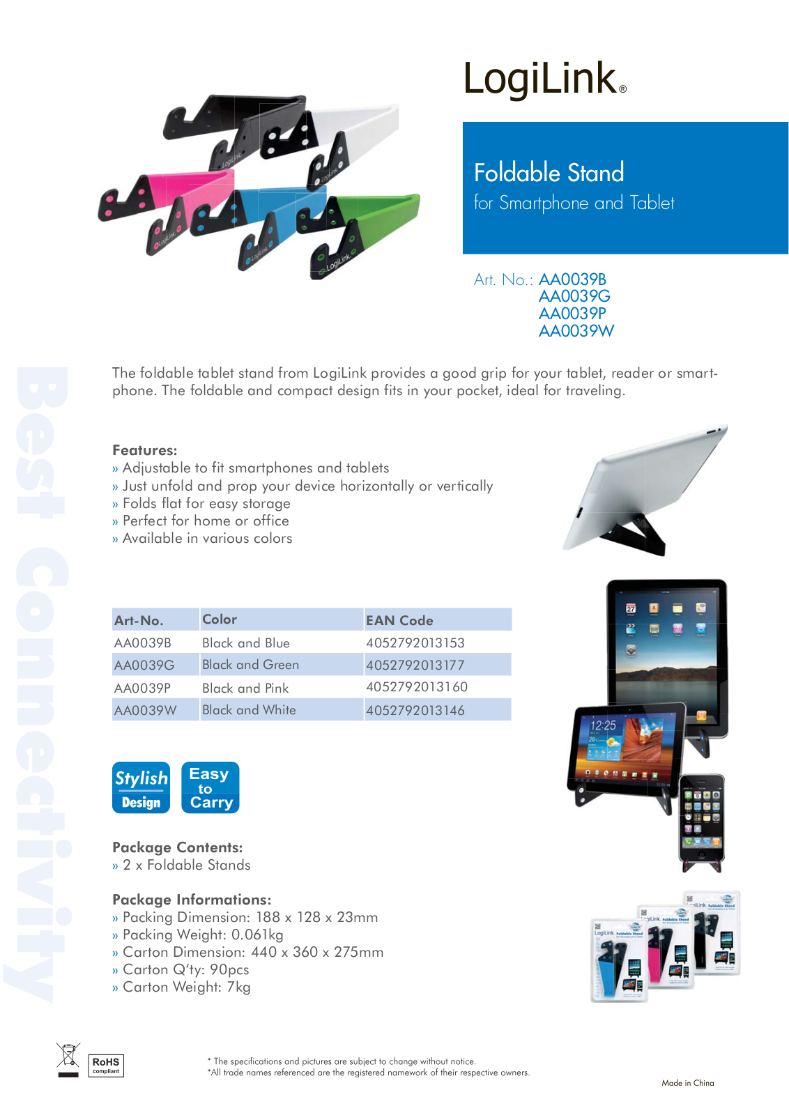Logilink ICA-TBL039B Datasheet - ManualMachine.com