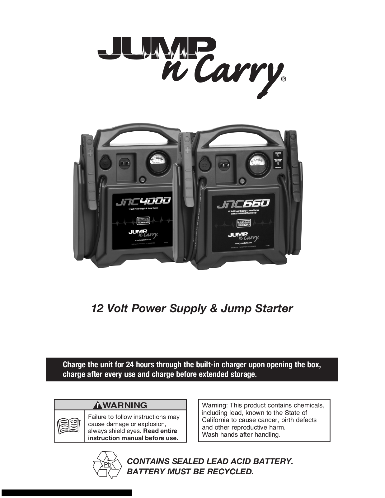 Jump N Carry JNC4000 User Manual