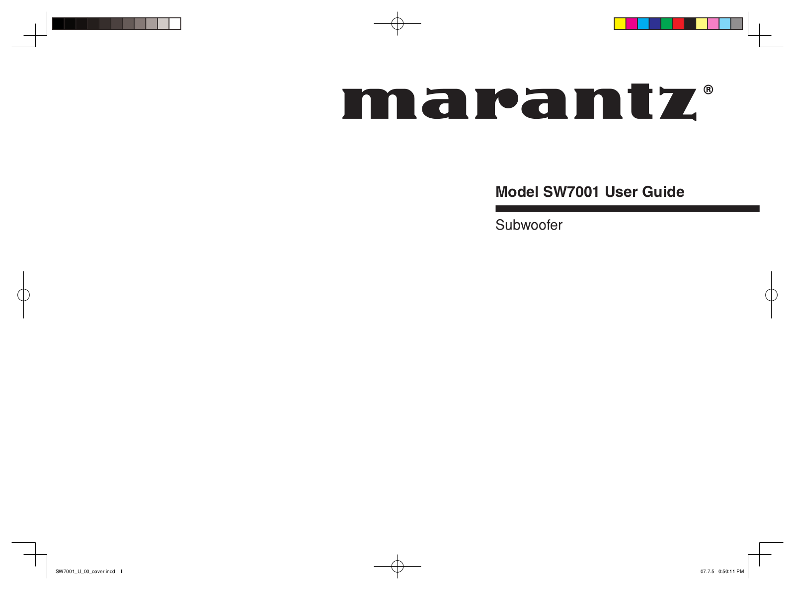 Marantz SW7001 User Manual