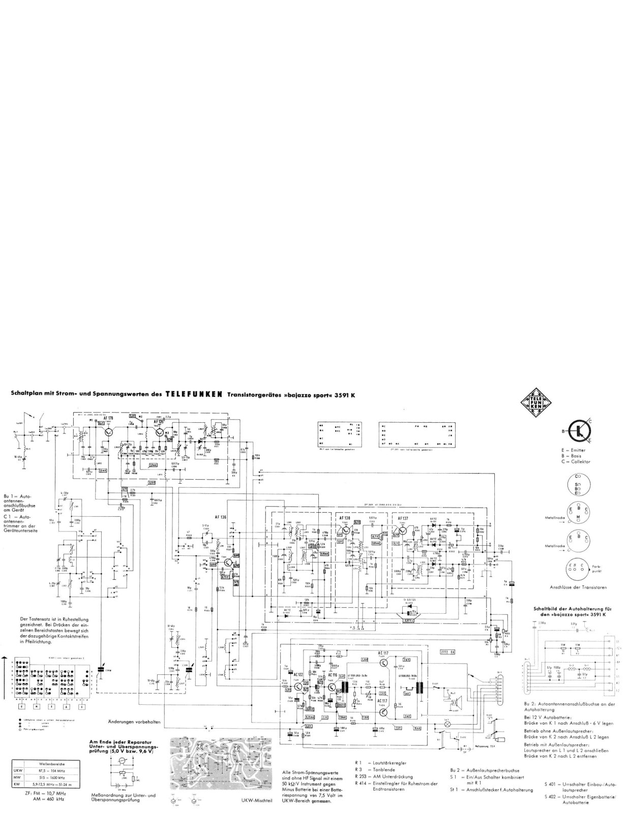 Telefunken Bajazzo-Sport-3591K Schematic