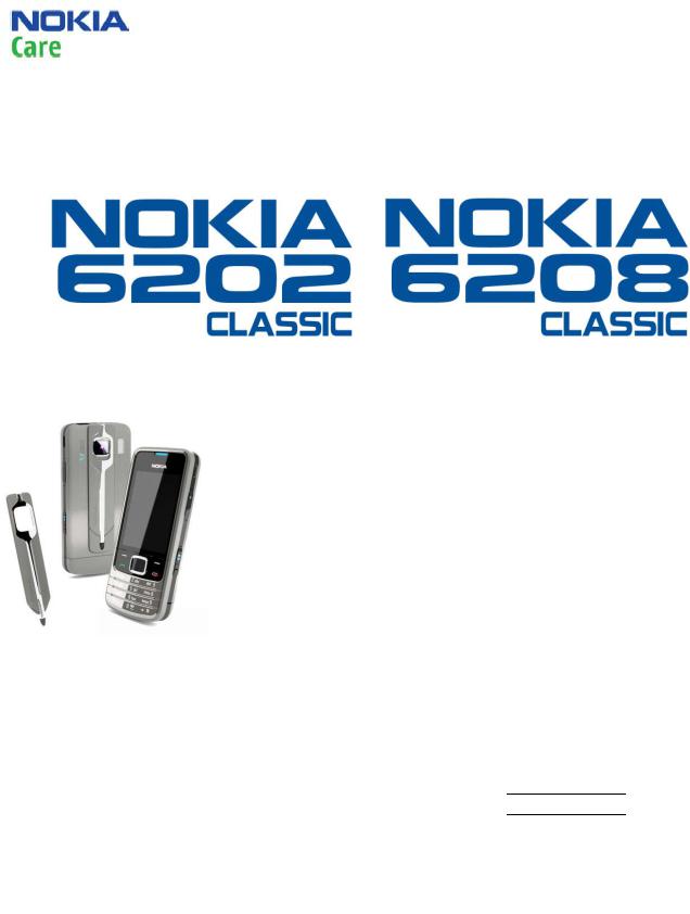 Nokia 6202 classic, 6208classic, RM-458 Service Manual