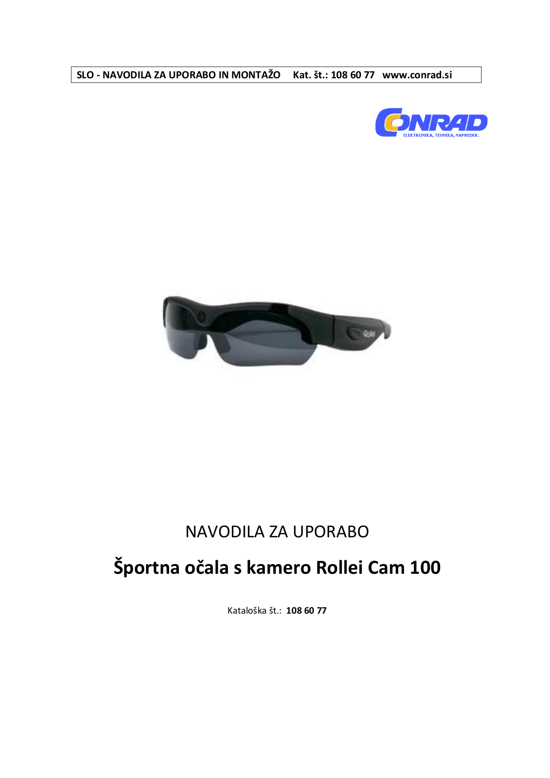 Rollei Sunglasses Cam 100 User guide