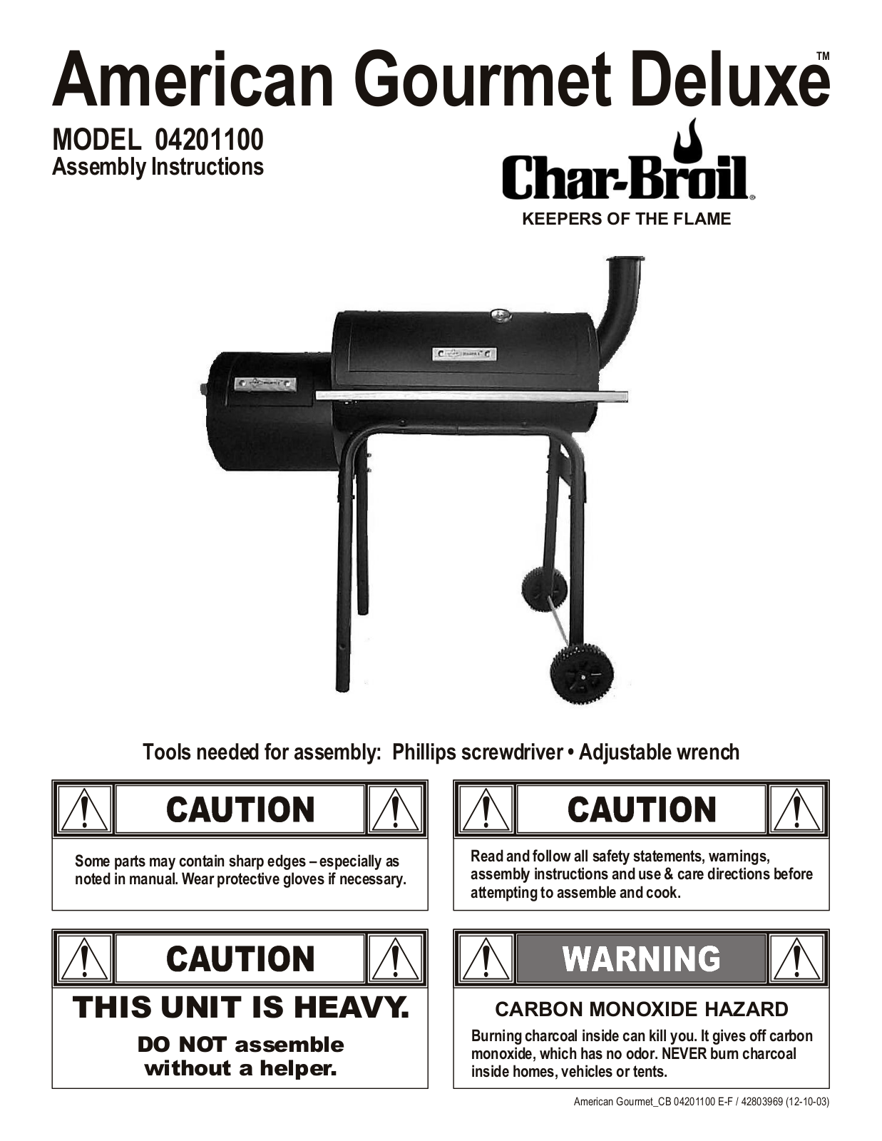 Charbroil 04201100 Owner's Manual