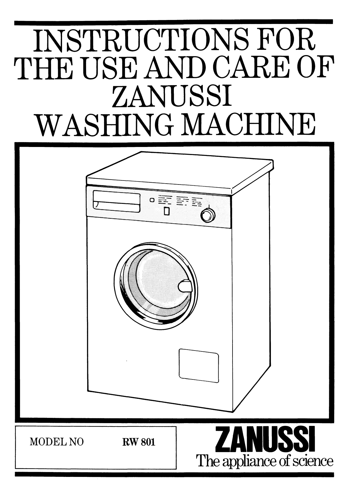 Zanussi RW 801 User Manual