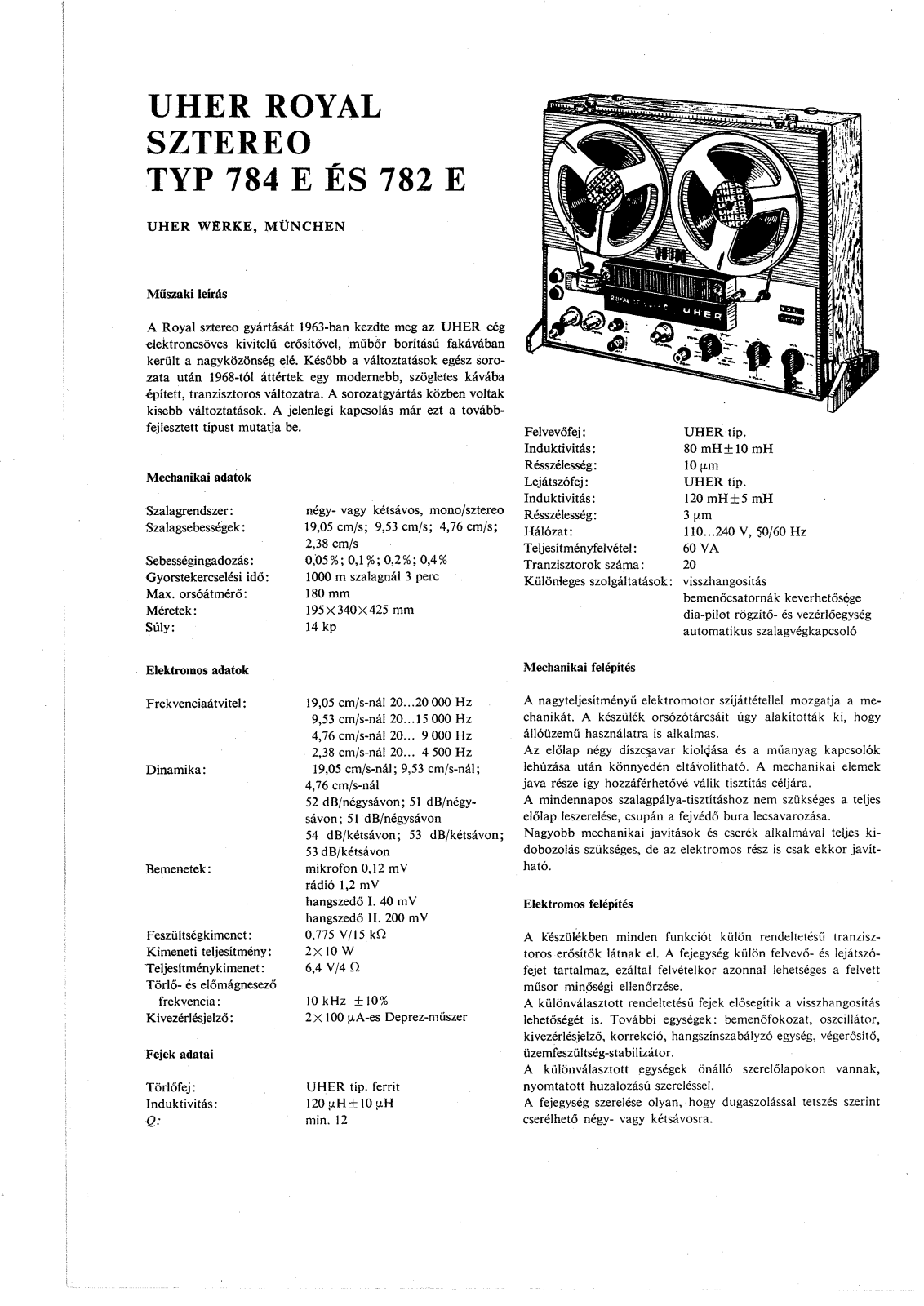 Uher RoyalStereo784E Schematic - ManualMachine.com