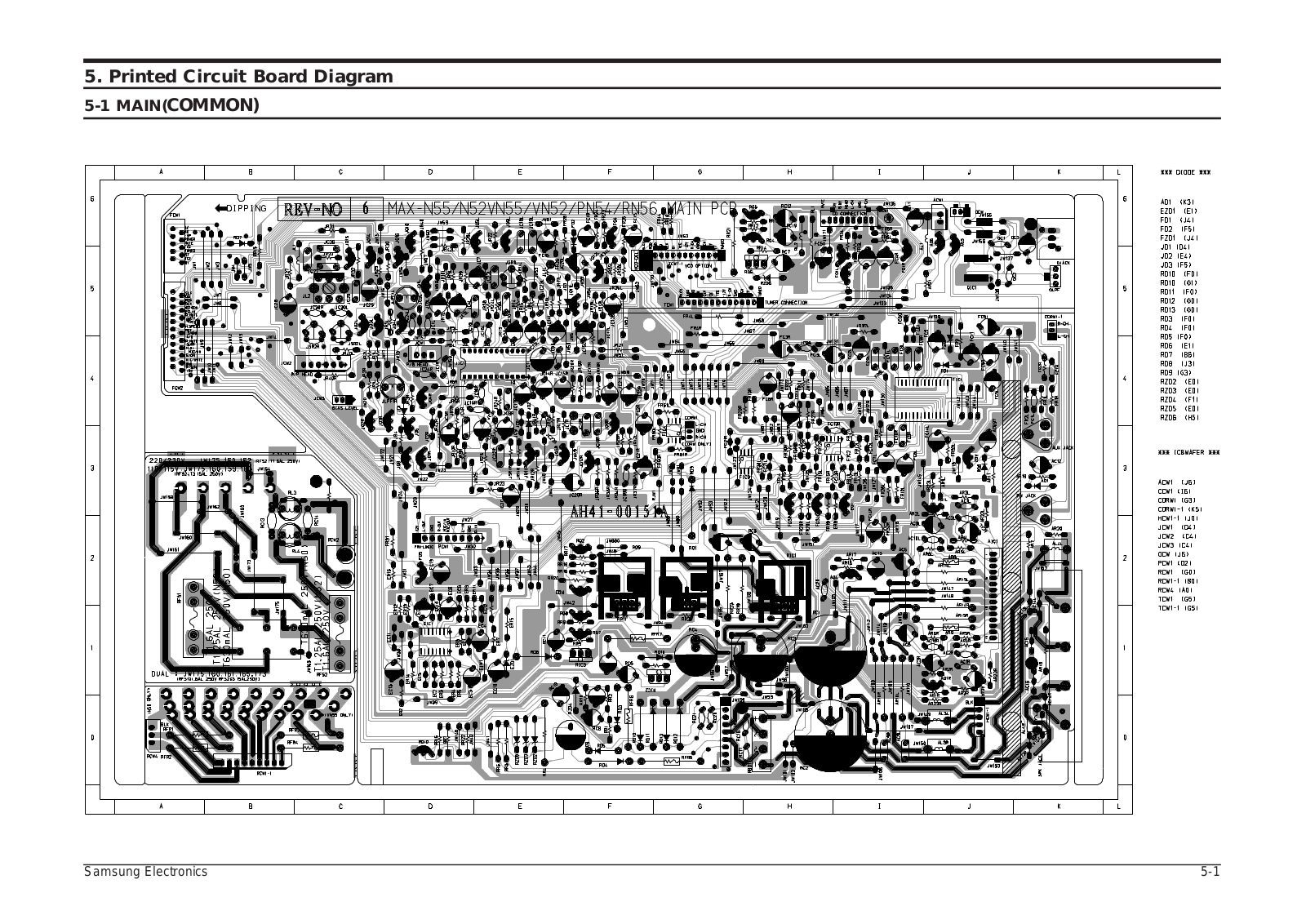 SAMSUNG MAX-N52, MAX-N55, MAX-N57, MAX-N50 Printed Circuit Board Diagram