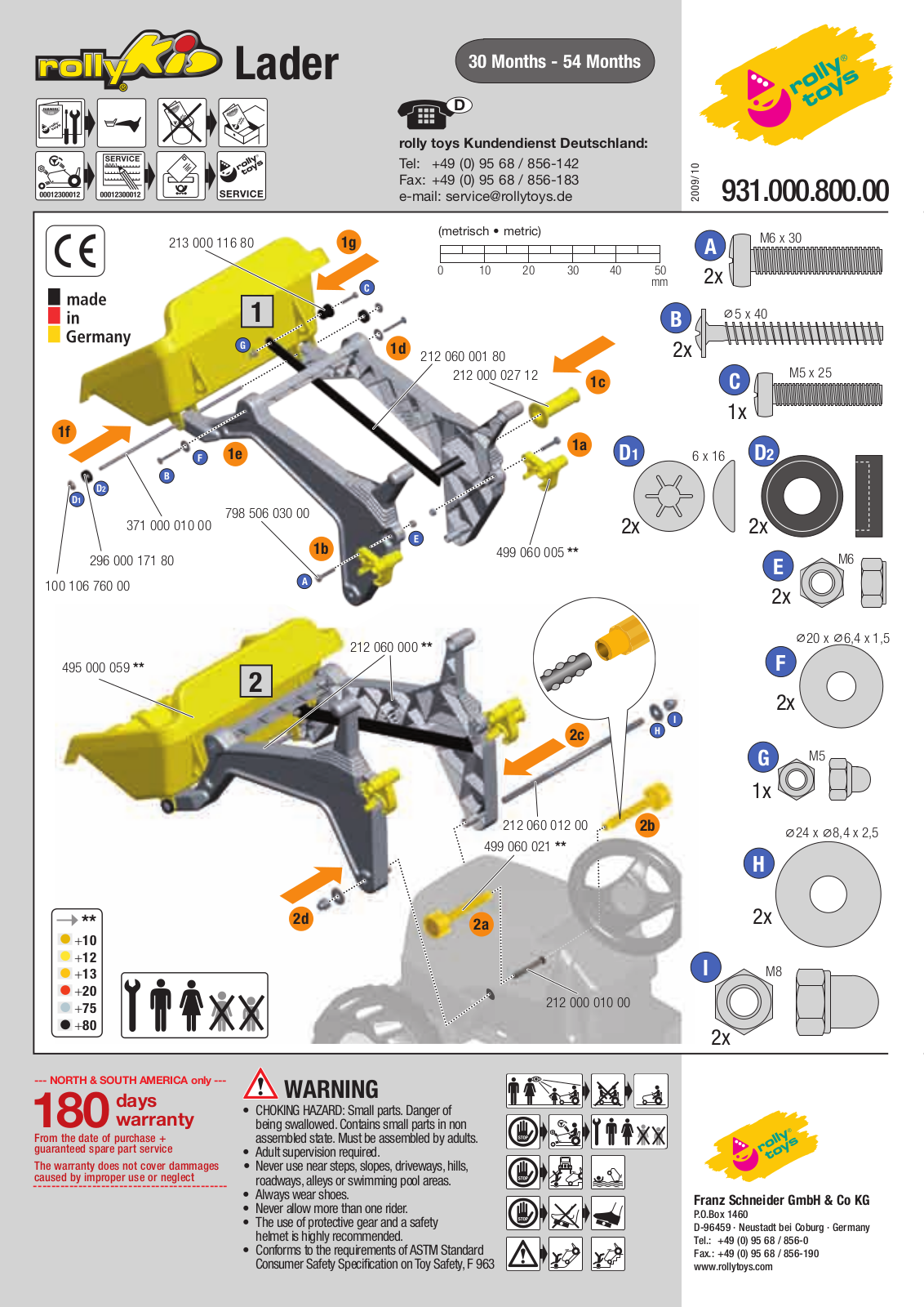 ROLLY TOYS 931.000.800.00 Assembly Manual