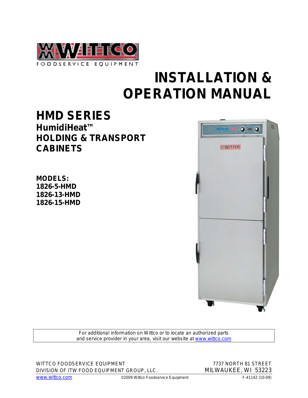 Wittco 1826-13-HMD Installation  Manual