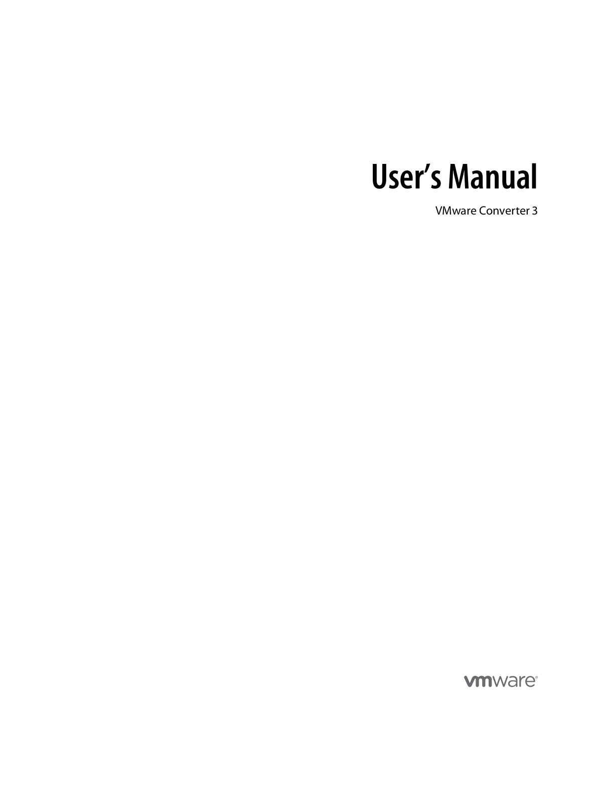 VMware vCenter Converter - 3.0 User’s Guide