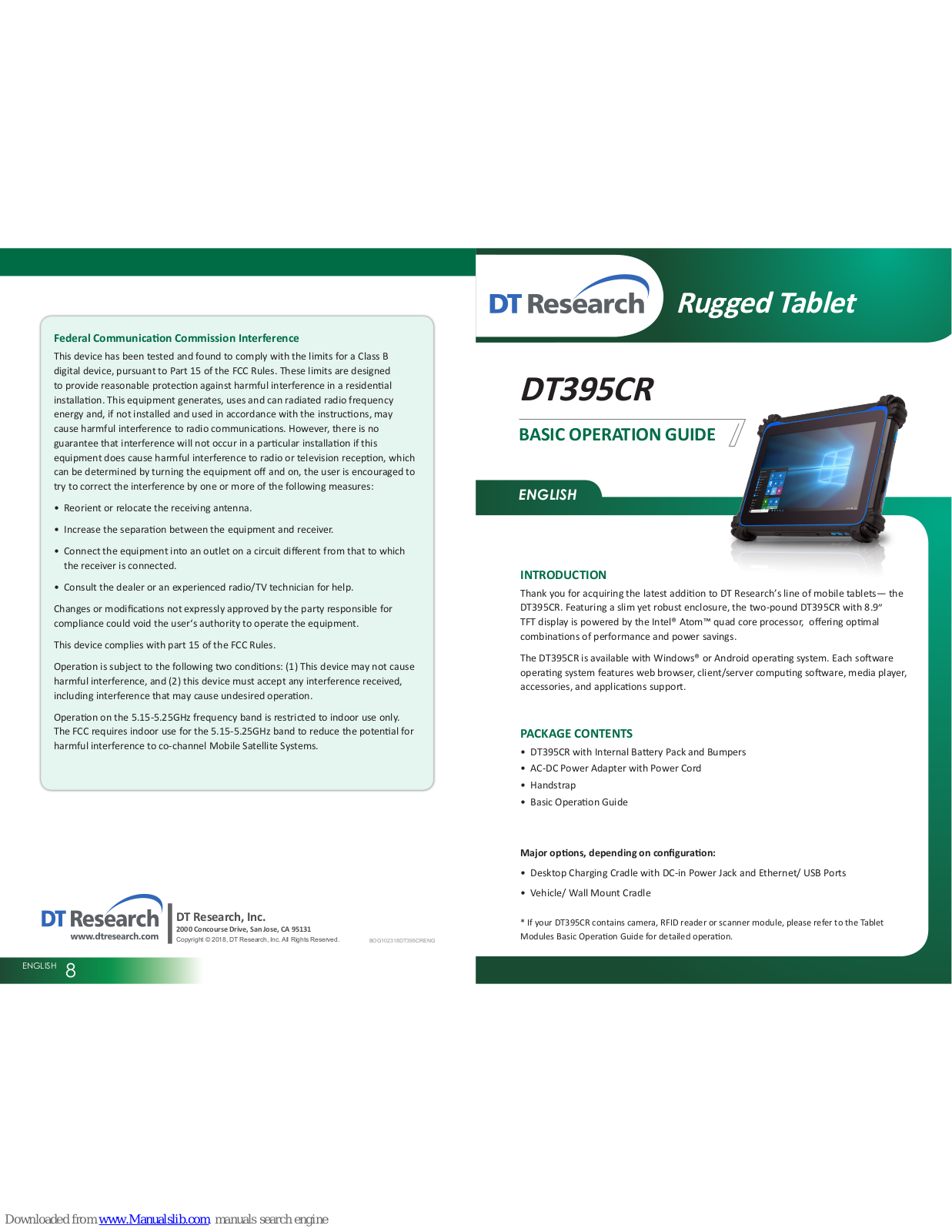 DT Research DT395CR Basic Operation Manual