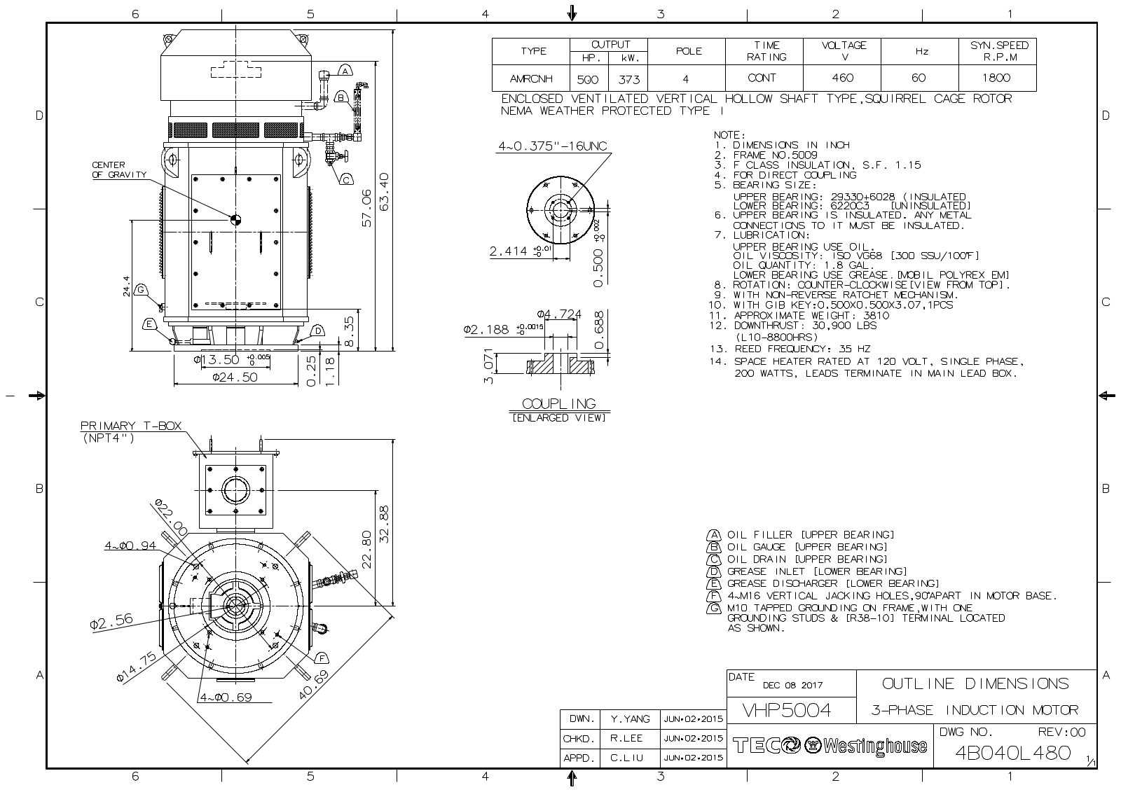 Teco VHP5004 Reference Drawing