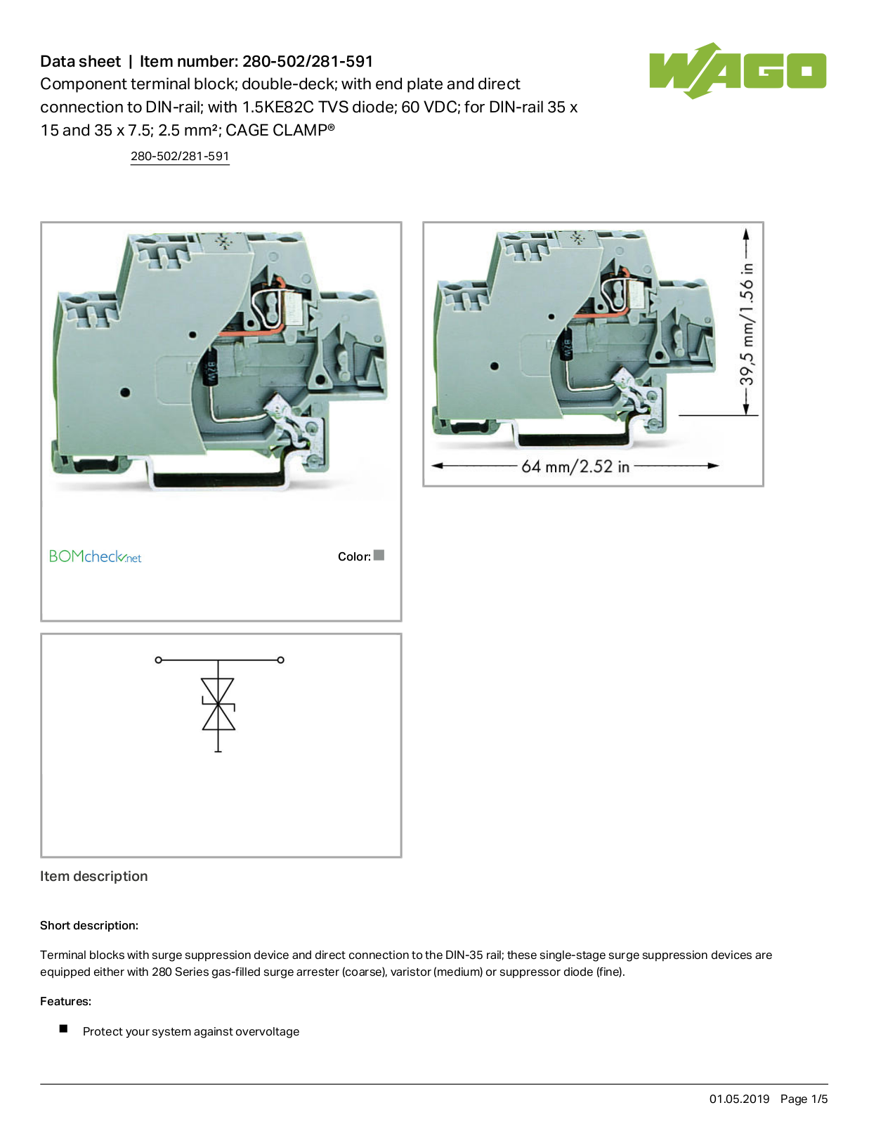 Wago 280-502/281-591 Data Sheet