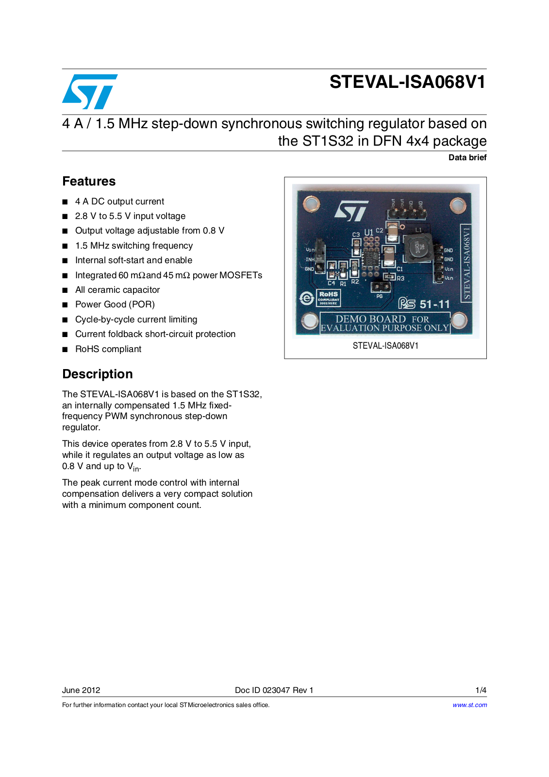 ST ISA068V1 User Manual