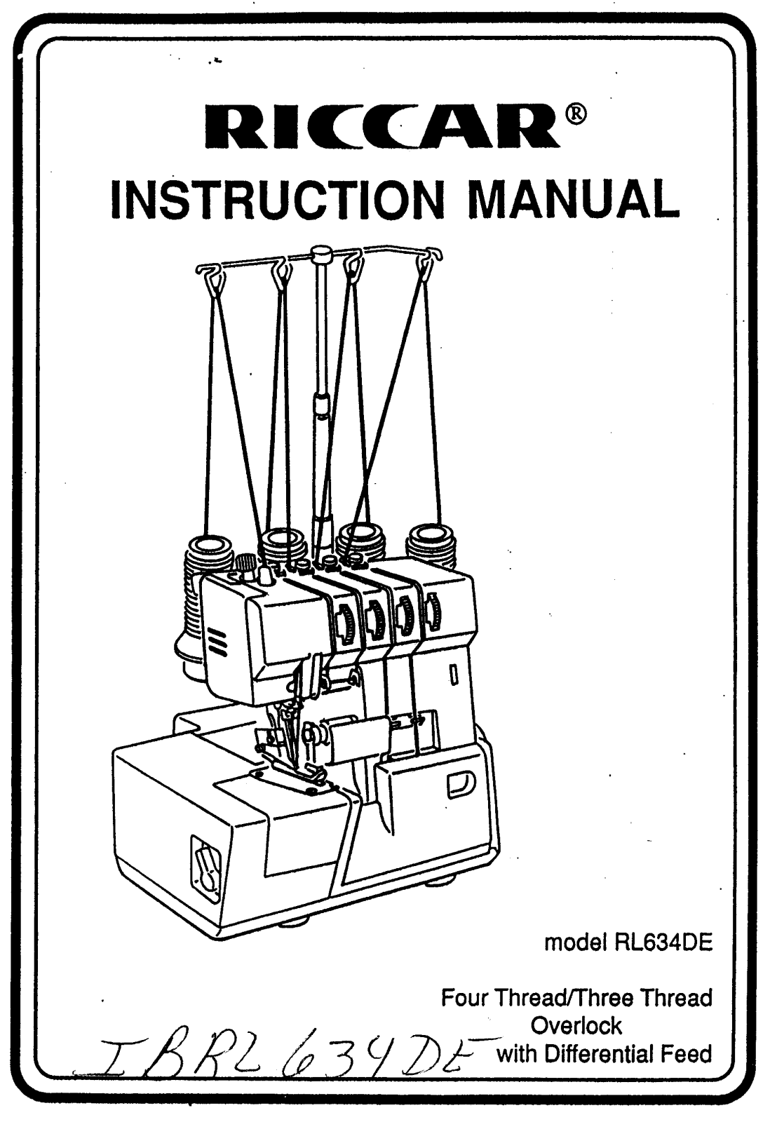 Riccar RL634DE User Manual