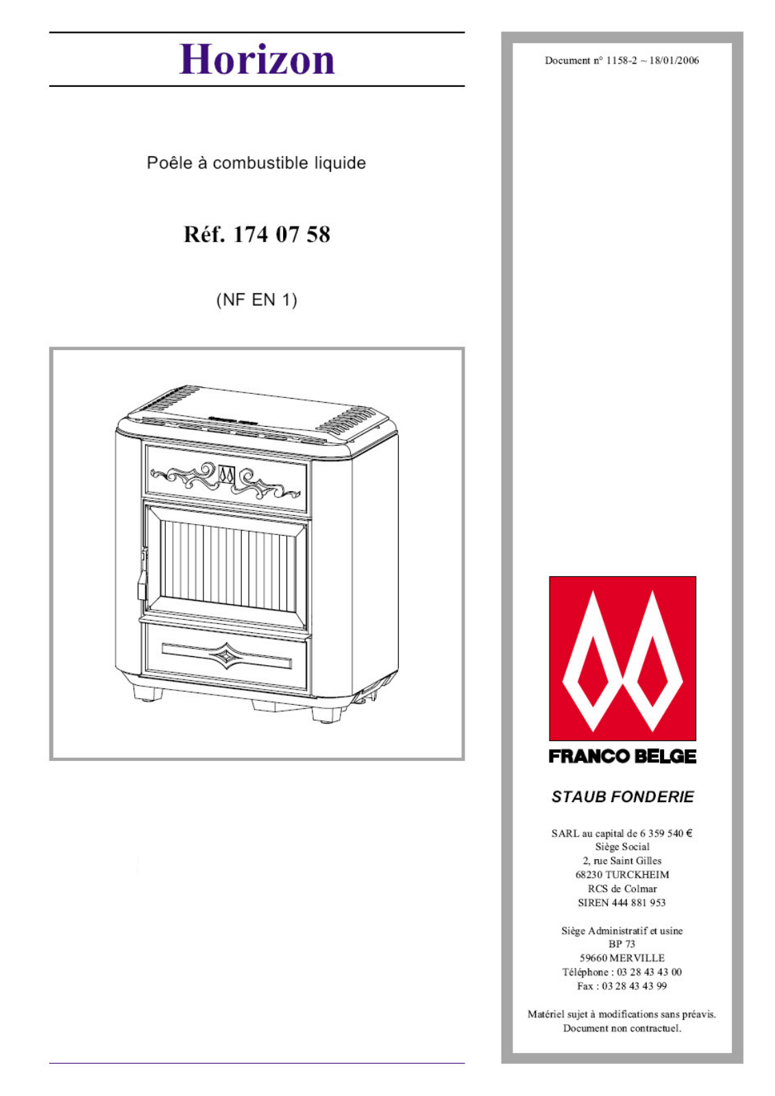 STAUB HORIZON 174 07 58 User Manual