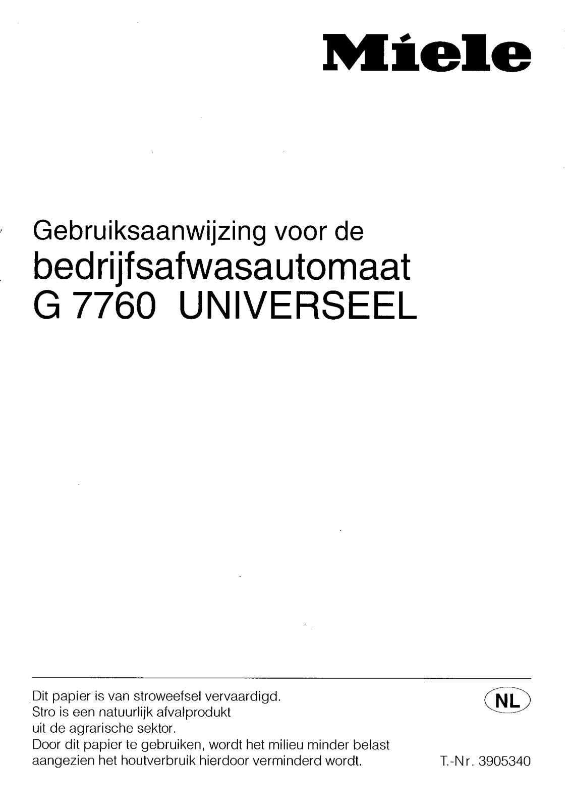 Miele G 7760 UNIVERSAL User manual