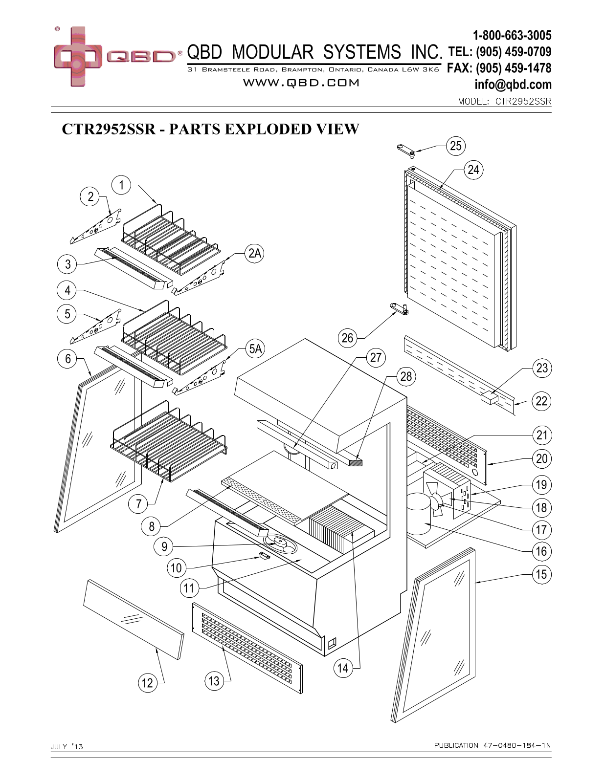 QBD CTR29525SSP Parts List