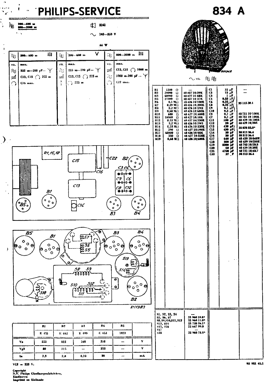Philips 834-A, 824-A Service Manual