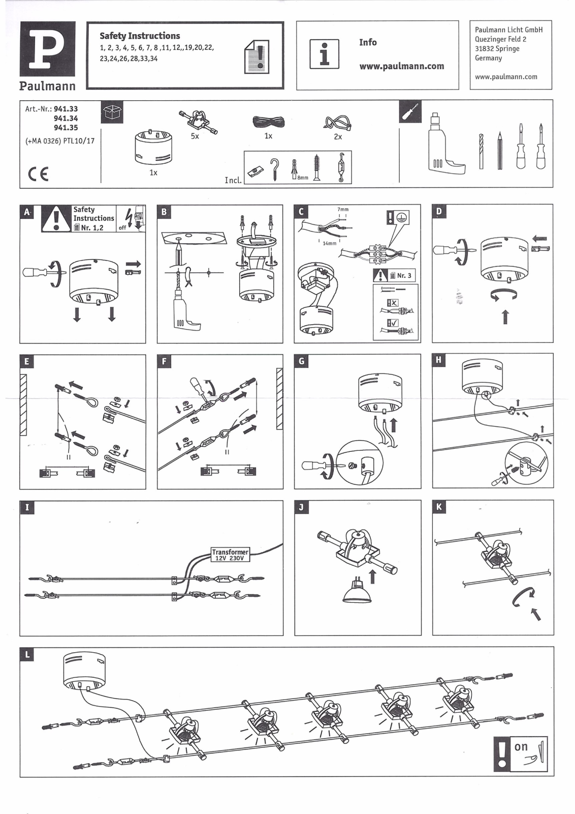 Paulmann 94133 Installation manual - ManualMachine.com