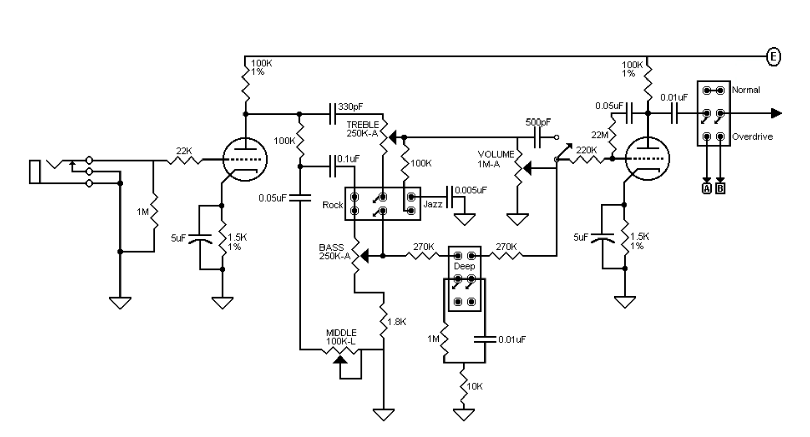 Dumble 70s schematic