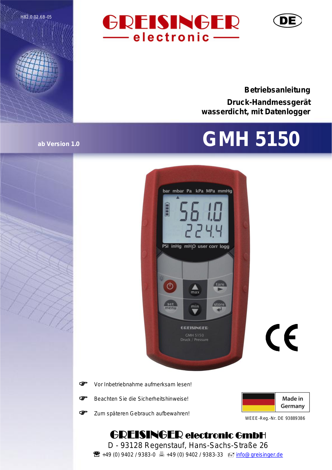 Greisinger GMH 5150 User guide