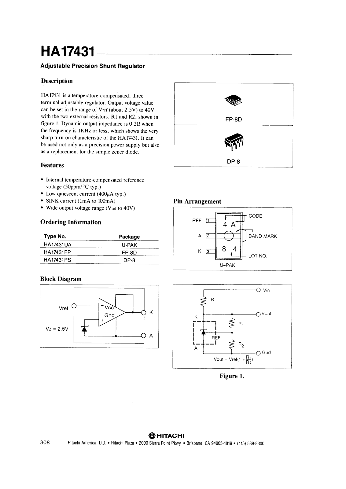 HIT HA17431FP, HA17431UA, HA17431PS Datasheet