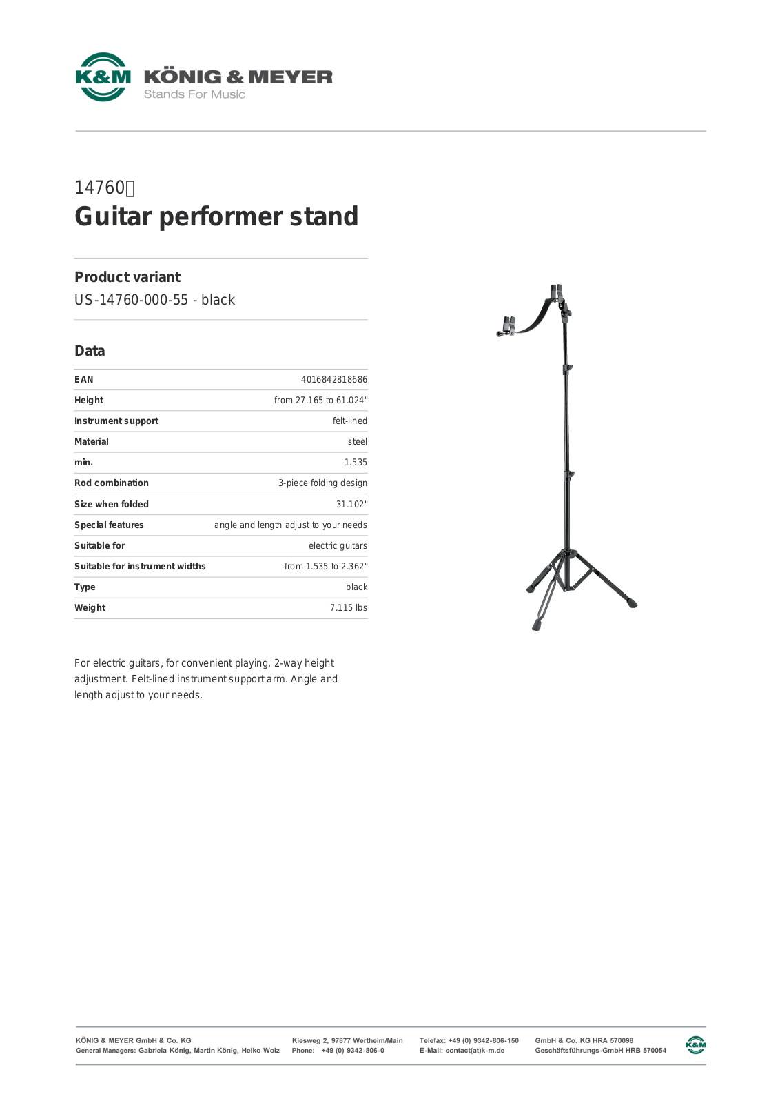 K&M 14760 Data Sheet