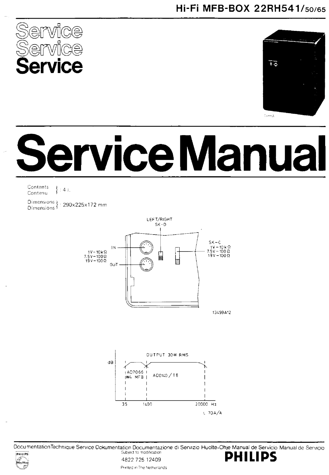 Philips RH-541 Service manual