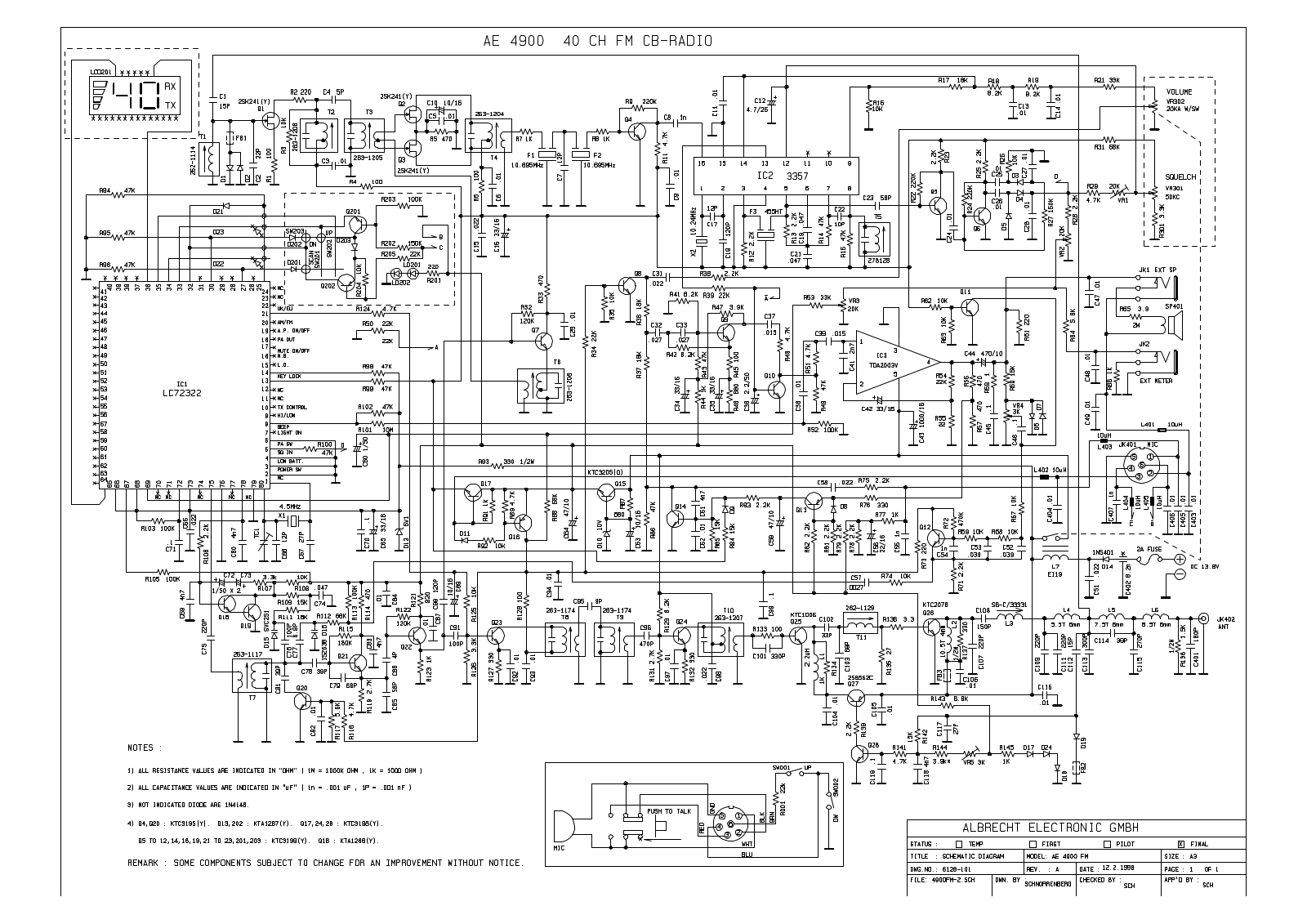 Albrecht ae4900 Circuit Diagram