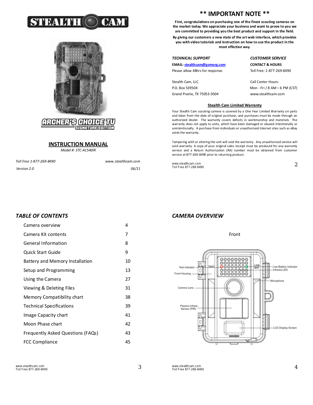 Stealth Cam STC-AC540IR User Manual