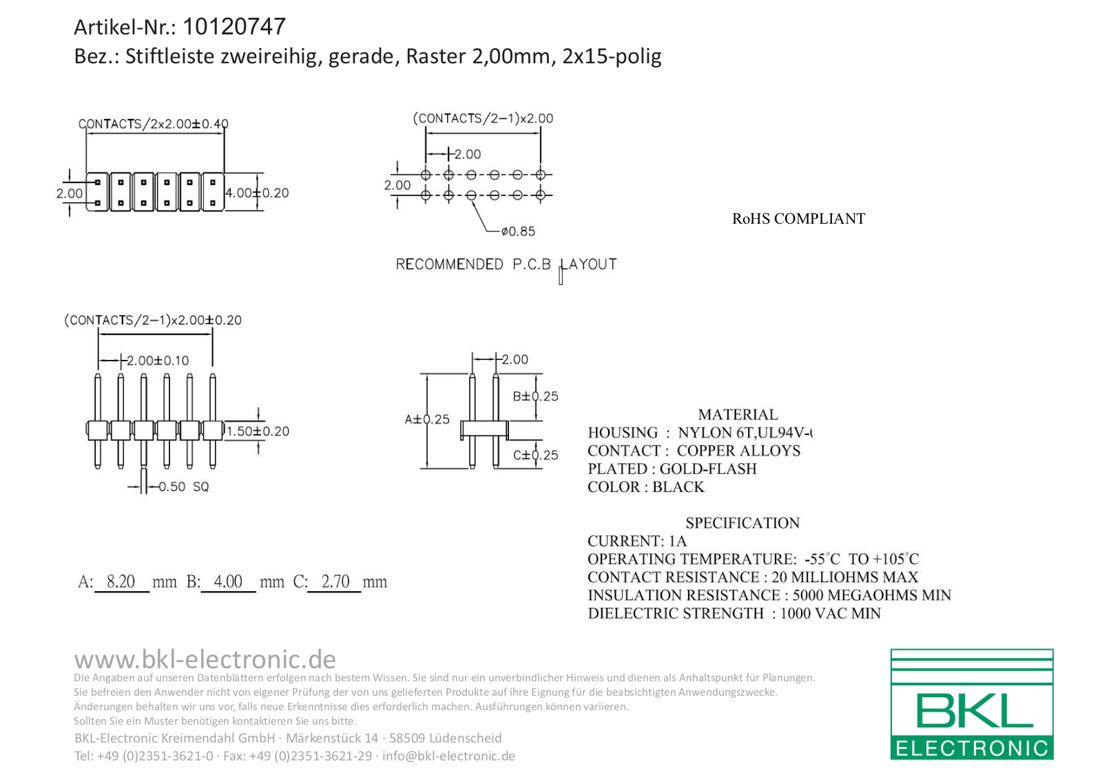BKL BKL 10120747 Datasheet - ManualMachine.com