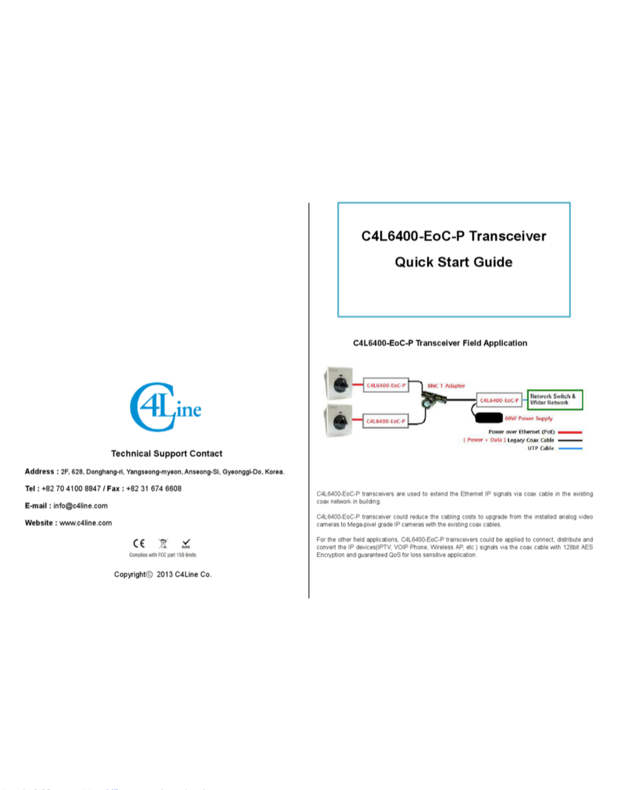 C4Line C4L6400-EoC-P Quick Start Guide